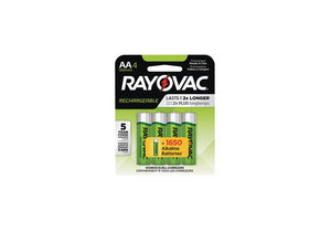 BATTERY RECHARGEABLE, RECHARGE, AA, NICKEL METAL HYDRIDE, 1.2V, 1350 MAH, (PACK OF 4) by Rayovac