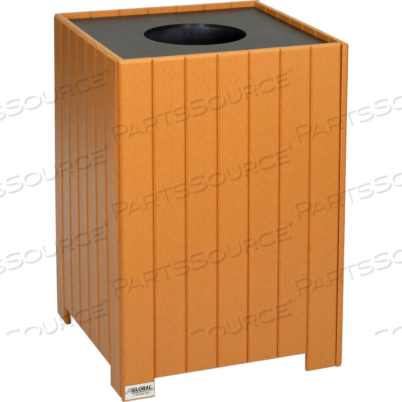 32 GALLON SQUARE RECYCLED PLASTIC RECEPTACLE W/ LINER, CEDAR by Approved Vendor 32 GALLON SQUARE RECYCLED PLASTIC RECEPTACLE W/ LINER, CEDAR by Approved Vendor