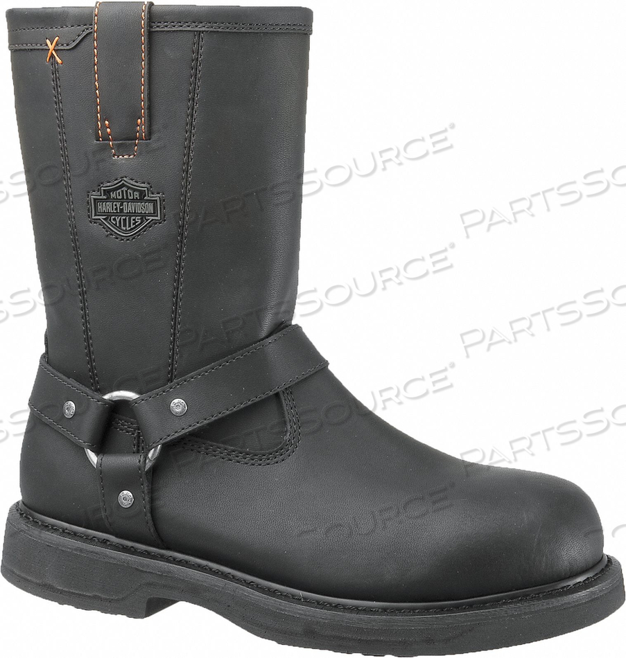 WELLINGTON BOOT 8-1/2 M BLACK STEEL PR by Harley Davidson