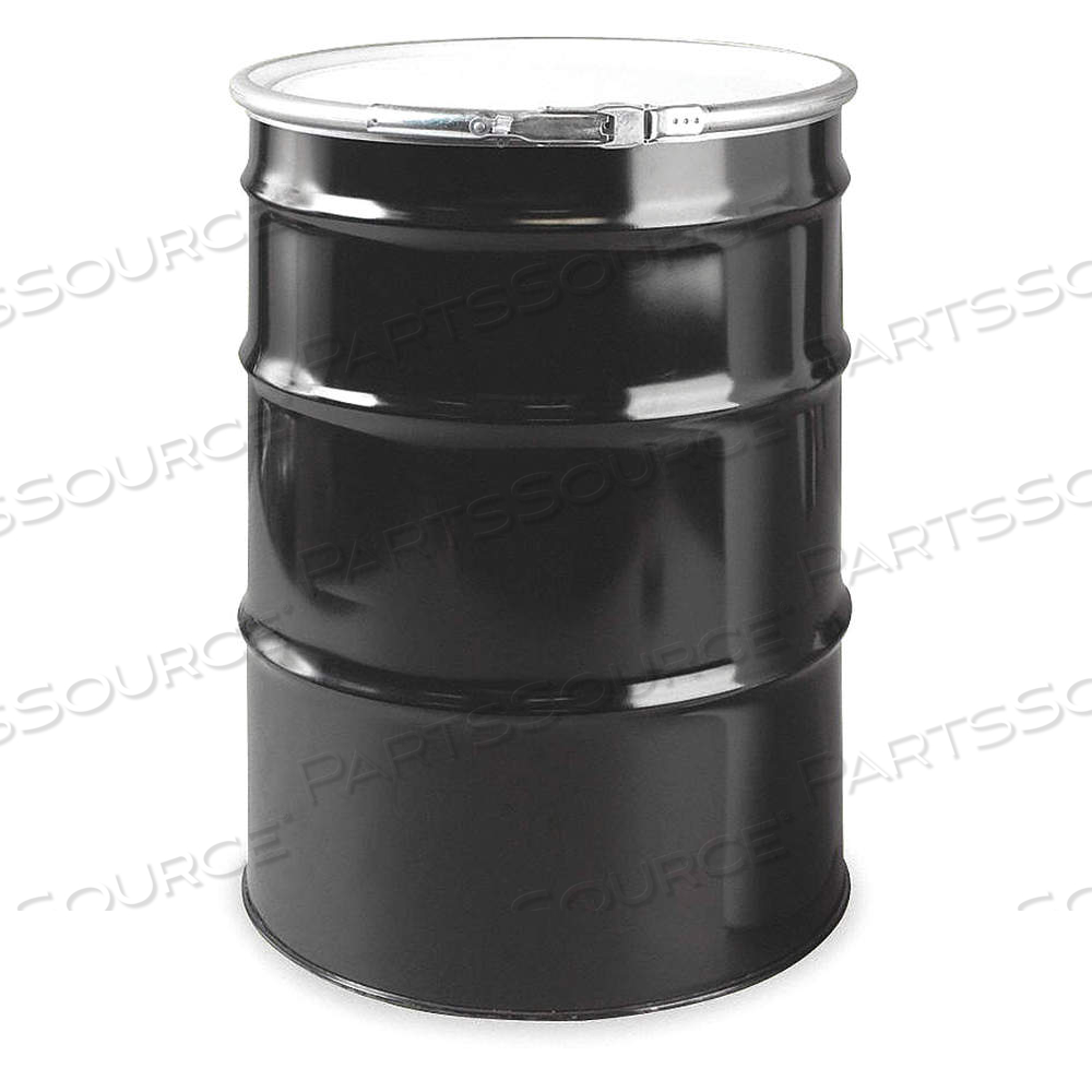 TRANSPORT DRUM, STEEL, 55 GAL, LEVER LOCK RING, BLACK / WHITE, 0 BUNG HOLES by Approved Vendor TRANSPORT DRUM, STEEL, 55 GAL, LEVER LOCK RING, BLACK / WHITE, 0 BUNG HOLES by Approved Vendor