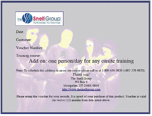 ONE ADDITIONAL PERSON DAY OF TRAINING by The Snell Group ONE ADDITIONAL PERSON DAY OF TRAINING by The Snell Group