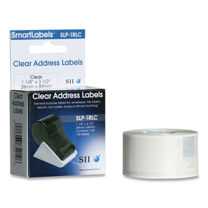 SLP-2RLC SELF-ADHESIVE ADDRESS LABELS, 1.12" X 3.5", CLEAR, 130 LABELS/ROLL, 2 ROLLS/BOX by Seiko Instruments USA Inc.