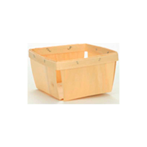 1/2 PINT SQUARE 4-1/2" WOOD BASKET 60 PC - NATURAL by Texas Basket Co.