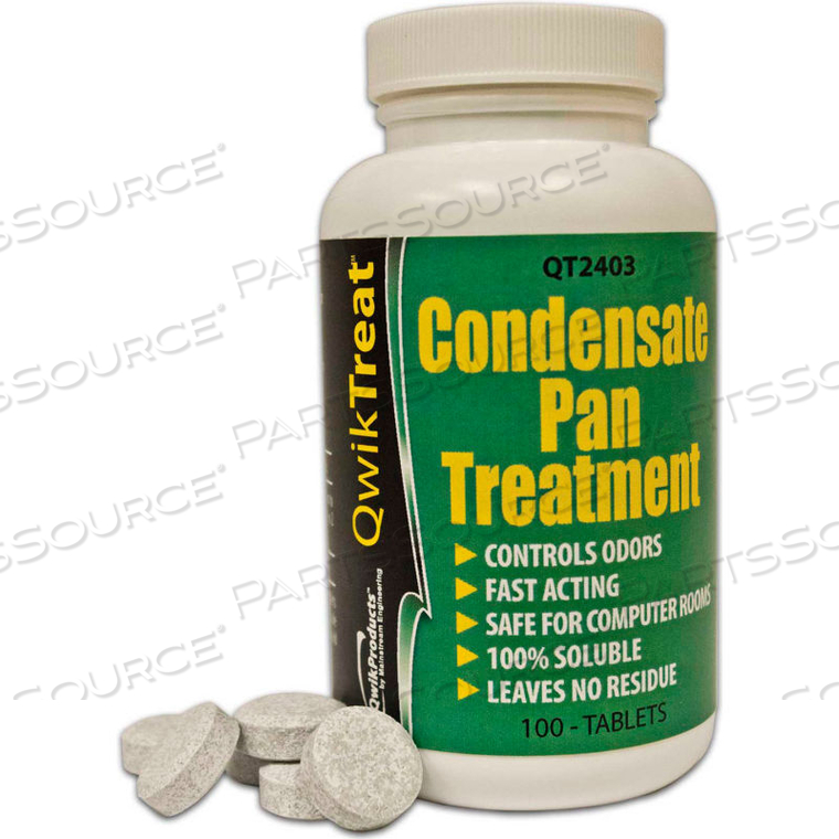 QWIKTREAT CONDENSATE PAN TABLETS - 100 TABLET BOTTLE by Qwikproducts