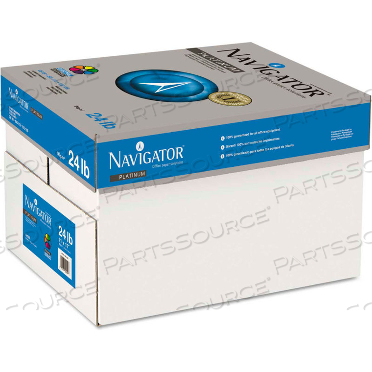 COPY PAPER - PLATINUM PAPER, WHITE, 11" X 17", 24 LB., 2,500 SHEETS/CARTON 