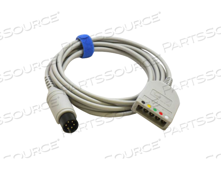 ECG CABLE, 40IN LENGTH, LATEX-FREE, 3/5 NUMBER OF LEADS, 6 NUMBER OF PINS, ADULT/PEDIATRIC PATIENT SIZE, FOR USE WITH: FOR DPM4, DPM5 by Mindray North America ECG CABLE, 40IN LENGTH, LATEX-FREE, 3/5 NUMBER OF LEADS, 6 NUMBER OF PINS, ADULT/PEDIATRIC PATIENT SIZE, FOR USE WITH: FOR DPM4, DPM5 by Mindray North America