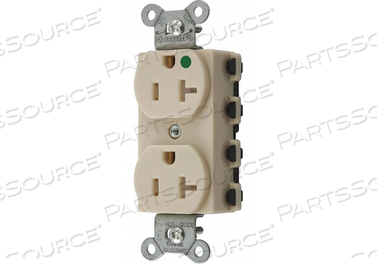 RECEPTACLE IVORY 1.0 HP 3 WIRES NYLON by Hubbell Incorporated, Wiring Device-Kellums