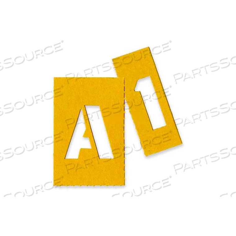PAINTING LETTERS & NUMBERS STENCIL, CHA0, 1"H, YELLOW, GOTHIC FONT, 35/SET by Chartpak PAINTING LETTERS & NUMBERS STENCIL, CHA0, 1"H, YELLOW, GOTHIC FONT, 35/SET by Chartpak