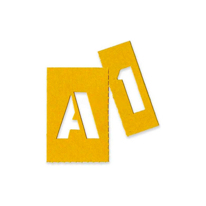 PAINTING LETTERS & NUMBERS STENCIL, CHA0, 1"H, YELLOW, GOTHIC FONT, 35/SET by Chartpak PAINTING LETTERS & NUMBERS STENCIL, CHA0, 1"H, YELLOW, GOTHIC FONT, 35/SET by Chartpak