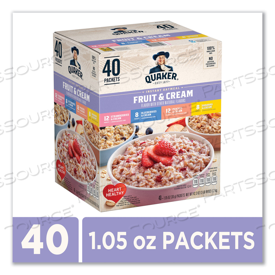 INSTANT OATMEAL, ASSORTED VARIETIES, 1.05 OZ PACKET, 40/BOX 