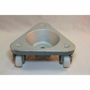 CAST IRON TRIANGULAR CUP DOLLY 2127 - UHMW PE WHEELS - 450 LB. CAPACITY by Bond Casters & Wheels