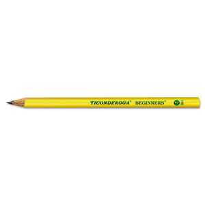 TICONDEROGA BEGINNERS WOODCASE PENCIL WITH MICROBAN PROTECTION, HB (#2), BLACK LEAD, YELLOW BARREL, DOZEN by Dixon Ticonderoga