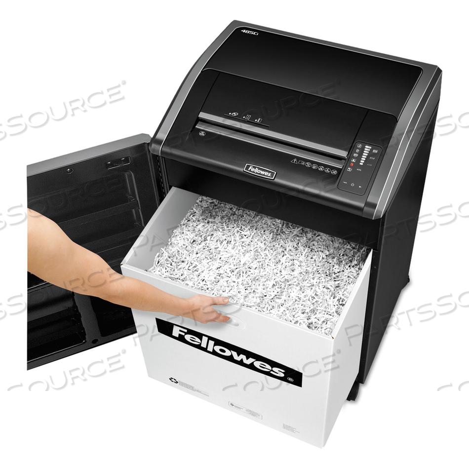 POWERSHRED 485I 100% JAM PROOF STRIP-CUT SHREDDER, 38 MANUAL SHEET CAPACITY, TAA COMPLIANT 