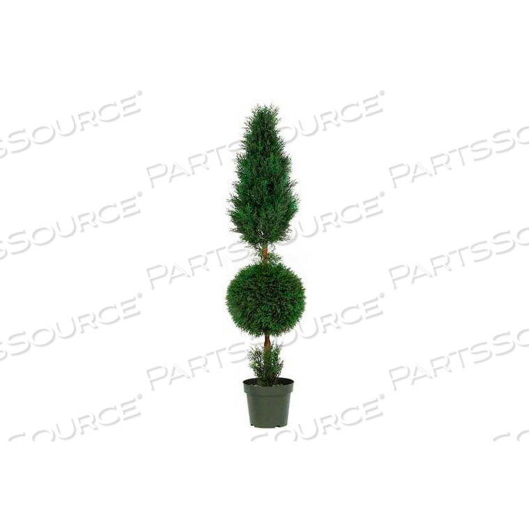 5' CYPRESS BALL AND CONE SILK TREE (INDOOR/OUTDOOR) 