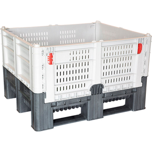 DFC QUICK ASSEMBLY FOLDING CONTAINER VENTED WALL 48"L X 40"W X 29"H 1650 LB CAPACITY GRAY by Decade Products