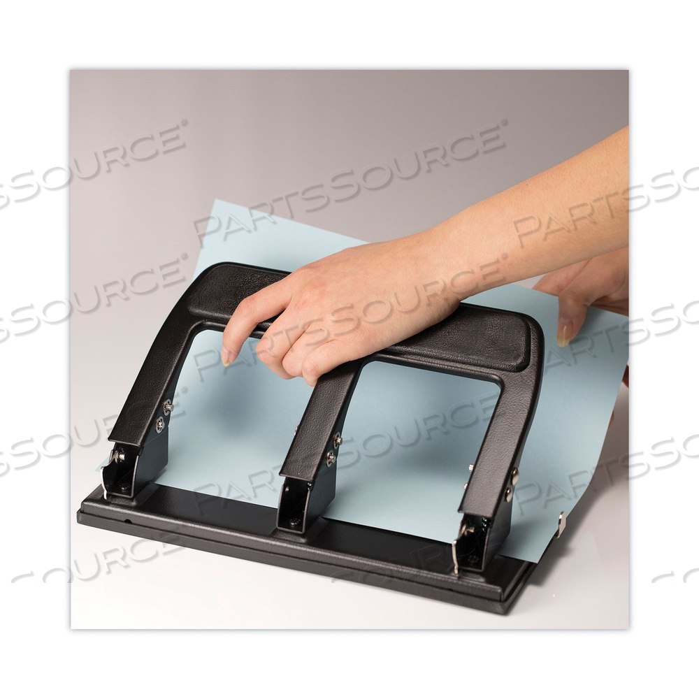 40-SHEET THREE-HOLE PUNCH WITH PADDED HANDLE, 9/32" HOLES, BLACK by Officemate