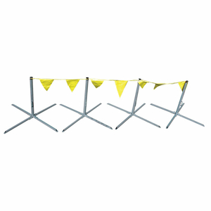 FOLDING WARNING LINE, STEEL, 4 STANCHIONS AND 100' PENNANTS by Tie Down, Inc.