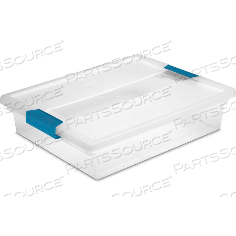 LARGE CLIP CLEAR STORAGE BOX WITH LATCHED LID - 14"L X 11"W X 3-1/4"H by Sterilite LARGE CLIP CLEAR STORAGE BOX WITH LATCHED LID - 14"L X 11"W X 3-1/4"H by Sterilite