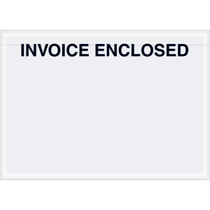 PANEL FACE ENVELOPES - "INVOICE ENCLOSED" 5 X 7" CLEAR - 1000/CASE by Box Packaging Inc