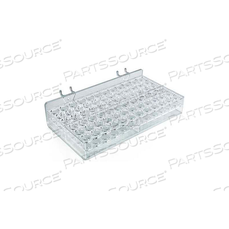 72-SLOT MASC. & COSM. TRAY, PGBRD/SLAT-W 10.25" X 2.25", ACRYLIC - PKG QTY 2 by Azar International