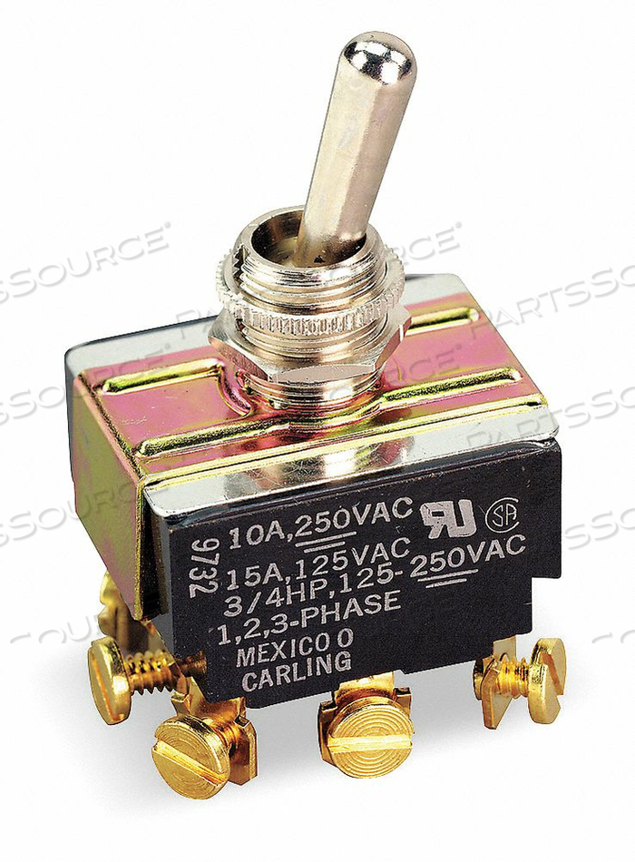 TOGGLE SWITCH 3PDT 10A @ 250V SCREW by Carling Technologies TOGGLE SWITCH 3PDT 10A @ 250V SCREW by Carling Technologies