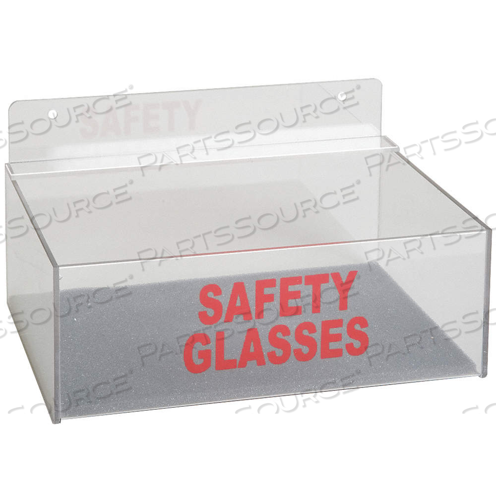 SAFETY GLASSES HOLDER, 3 1/4 IN H X 9 IN W X 6 3/4 IN D, 8 PAIRS, CLEAR, POLYETHYLENE by Approved Vendor