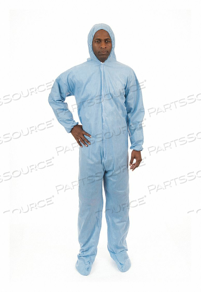 DISPOSABLE COVERALL BLUE 2XL PK25 by International Enviroguard