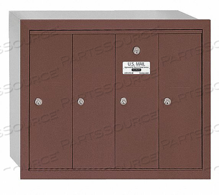 3500 SERIES 4B+ VERTICAL MAILBOX, 4 DOORS, RECESSED MOUNTED, BRONZE, USPS ACCESS by Salsbury Industries 3500 SERIES 4B+ VERTICAL MAILBOX, 4 DOORS, RECESSED MOUNTED, BRONZE, USPS ACCESS by Salsbury Industries