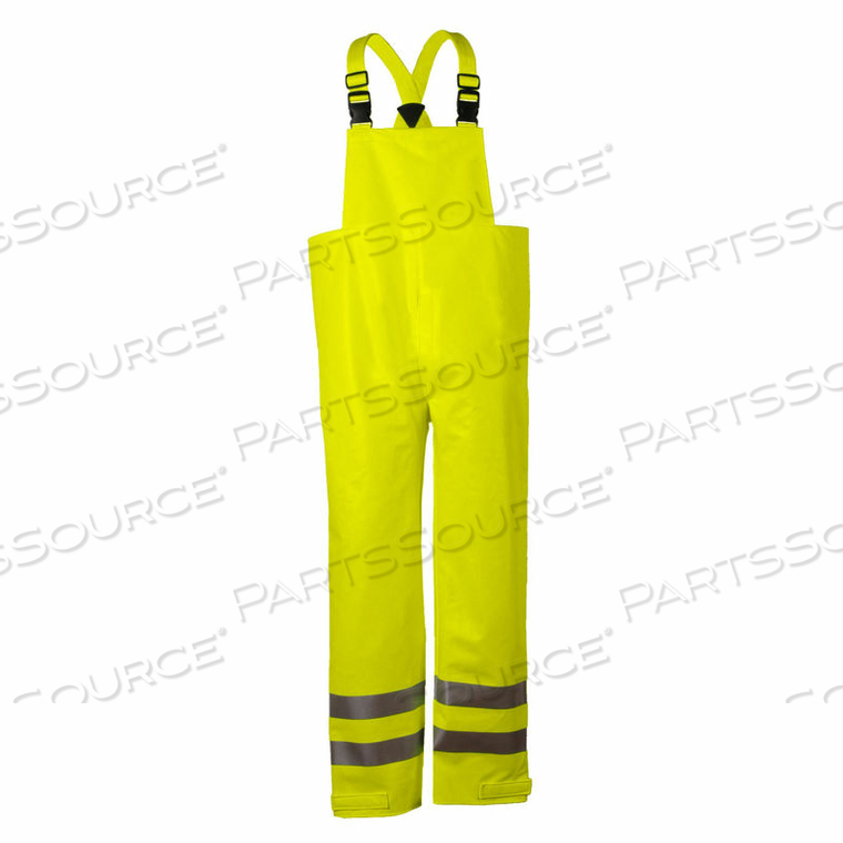 ARC H2O FLAME RESISTANT HI-VIS RAIN BIB OVERALL, ANSI CLASS E, YELLOW, 2XL by National Safety Apparel
