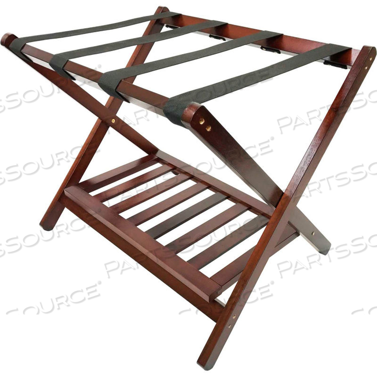 STANDARD WOOD LUGGAGE RACK WITH SHOE SHELF - WALNUT FINISH by Hospitality 1 Source STANDARD WOOD LUGGAGE RACK WITH SHOE SHELF - WALNUT FINISH by Hospitality 1 Source