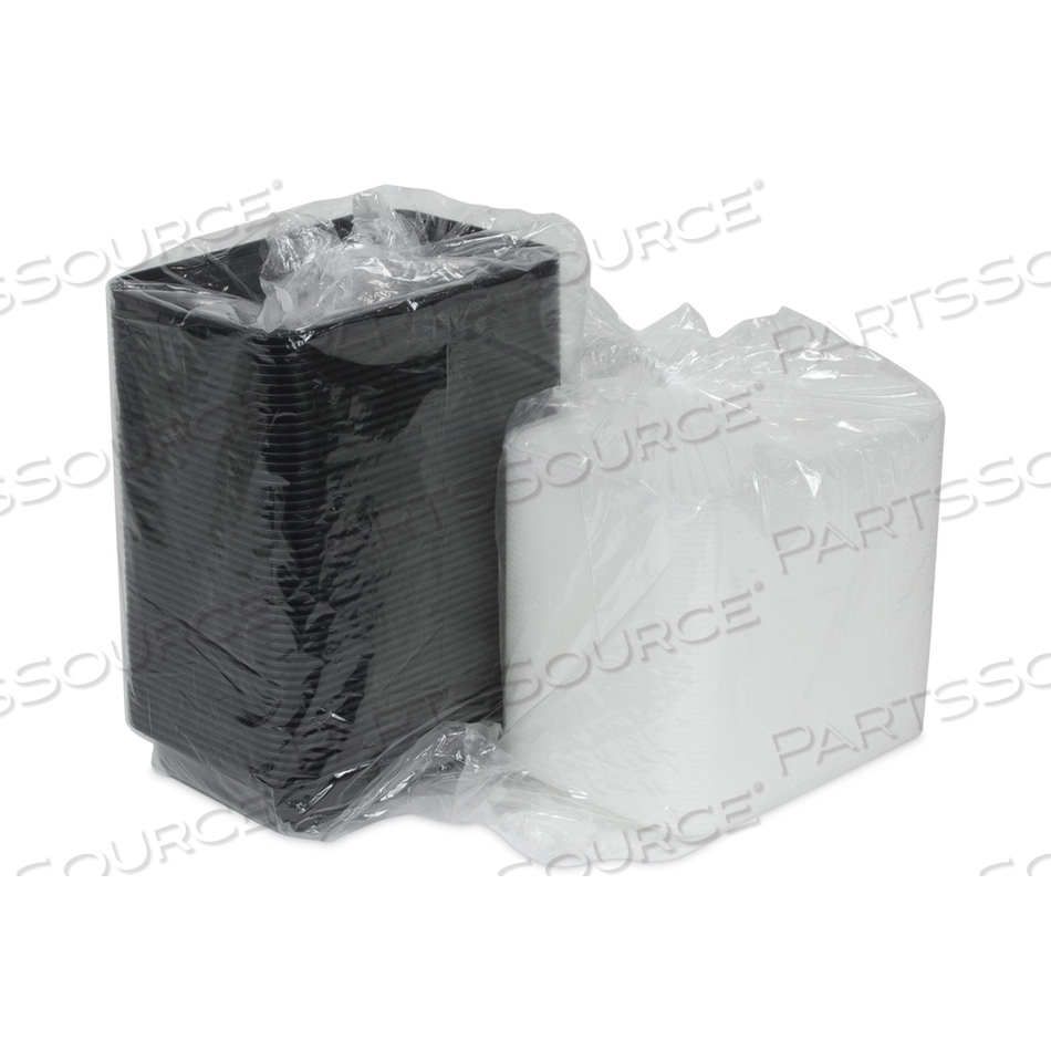 NEWSPRING VERSATAINER MICROWAVABLE CONTAINERS, 28 OZ, 7.25 X 5 X 1.5, BLACK BASE/CLEAR LID, PLASTIC by Pactiv NEWSPRING VERSATAINER MICROWAVABLE CONTAINERS, 28 OZ, 7.25 X 5 X 1.5, BLACK BASE/CLEAR LID, PLASTIC by Pactiv