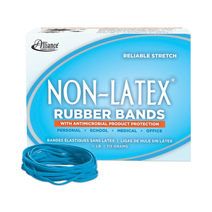 ANTIMICROBIAL NON-LATEX RUBBER BANDS, SIZE 33, 0.04" GAUGE, CYAN BLUE, 4 OZ BOX, 180/BOX by Alliance Rubber Company