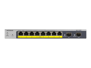 SMART GS110TPV3, SWITCH, SMART, 8 X 10/100/1000 (POE) + 2 X SFP, DESKTOP, WALL-MOUNTABLE, POE+ (55 W), DC POWER by Netgear