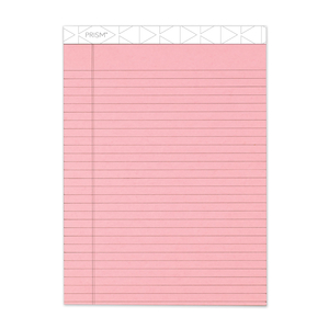 PRISM + COLORED WRITING PADS, WIDE/LEGAL RULE, 50 PASTEL PINK 8.5 X 11.75 SHEETS, 12/PACK by Tops