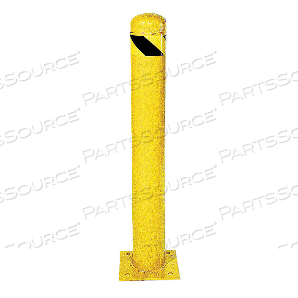 BOLLARD, BOLT-ON, 36 IN INSTALL HT, 4 1/2 IN DIA, CARBON STEEL, YELLOW by Approved Vendor