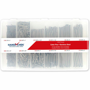 COTTER PIN ASSORTMENT STAINLESS STEEL PLAIN 1200 PIECE by Flint Hills Trading