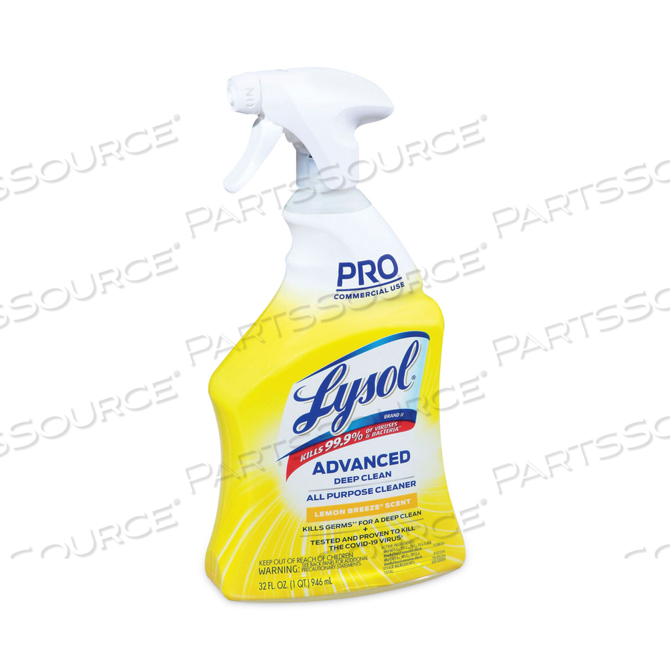 ADVANCED DEEP CLEAN ALL PURPOSE CLEANER, LEMON BREEZE, 32 OZ TRIGGER SPRAY BOTTLE by Lysol