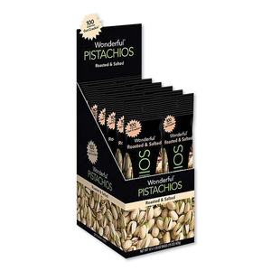 WONDERFUL PISTACHIOS, ROASTED AND SALTED, 1.25 OZ TUBE, 12/BOX by Paramount Farms