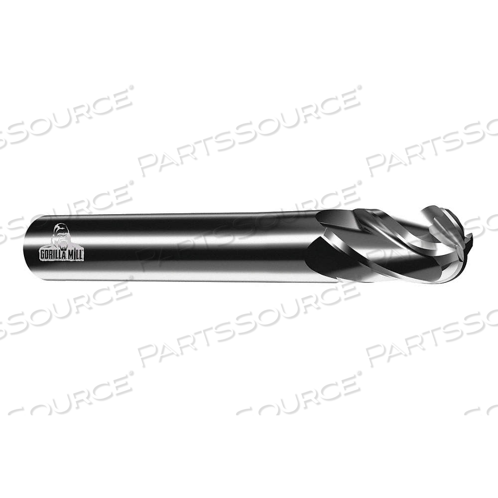 BALL END MILL, 4 FLUTES, 5/16 IN MILLING DIA., 7/8 IN LG OF CUT, 2.5 IN OVERALL LG by Approved Vendor