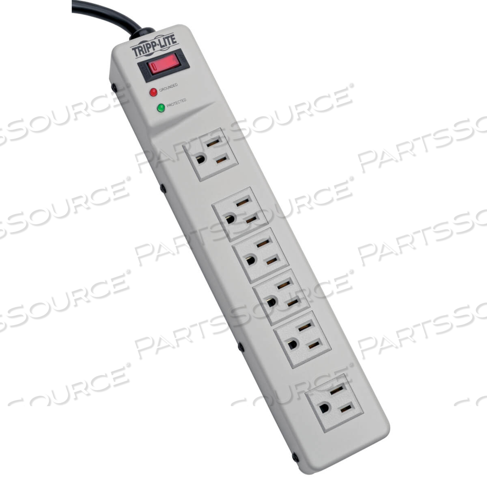 SURGE PROTECTOR STRIP 120V RIGHT ANGLE 6 OUTLET METAL 6FT CORD by Tripp Lite SURGE PROTECTOR STRIP 120V RIGHT ANGLE 6 OUTLET METAL 6FT CORD by Tripp Lite