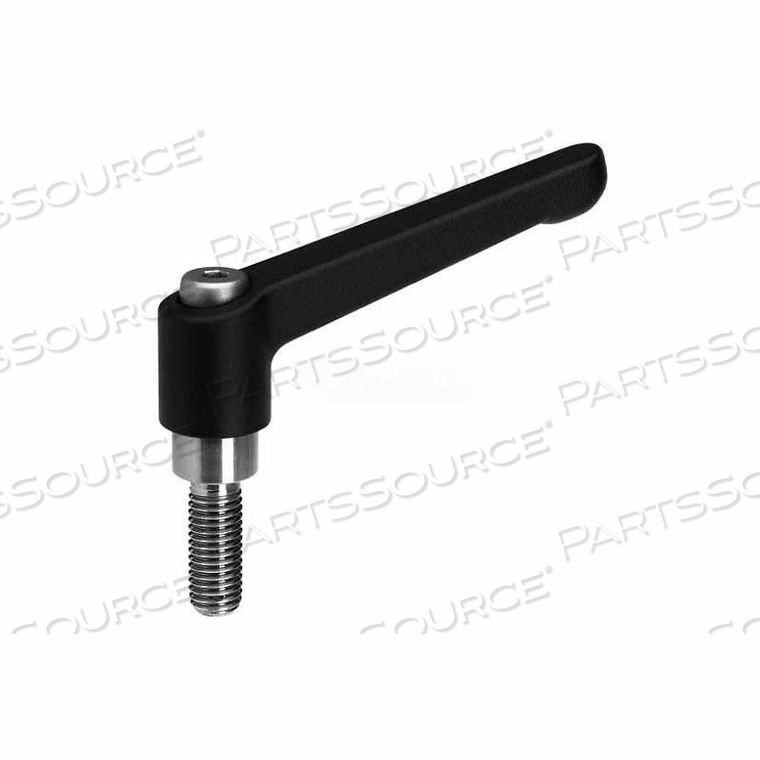 ZINC DIE CAST ADJUSTABLE LEVER WITH STAINLESS STEEL COMPONENTS 3/8-16 X .78 STUD 2.48"L 