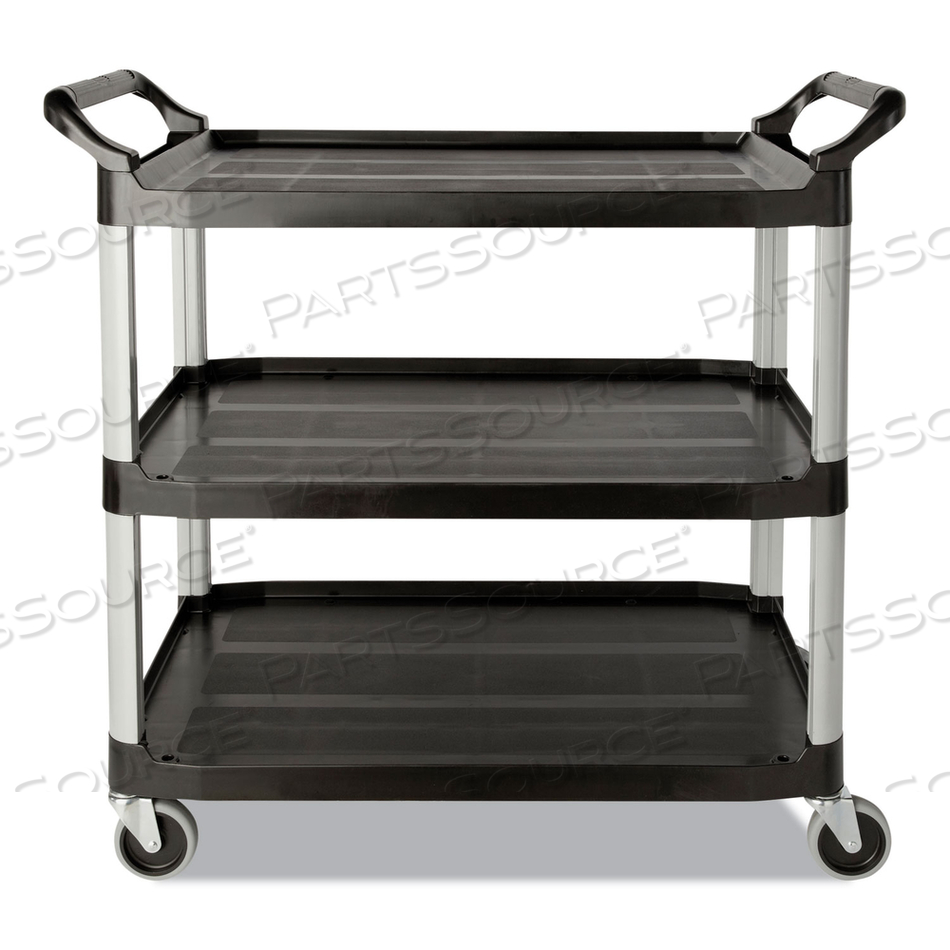 FG342488BLA Rubbermaid Medical Division THREESHELF SERVICE CART, PLASTIC, 3 SHELVES, 200 LB