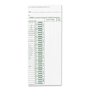 TIME CLOCK CARDS FOR ACROPRINT ATT310, ONE SIDE, 4 X 10, 200/PACK by Acroprint