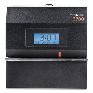 3700 HEAVY-DUTY TIME CLOCK AND DOCUMENT STAMP, LCD DISPLAY, BLACK by Pyramid