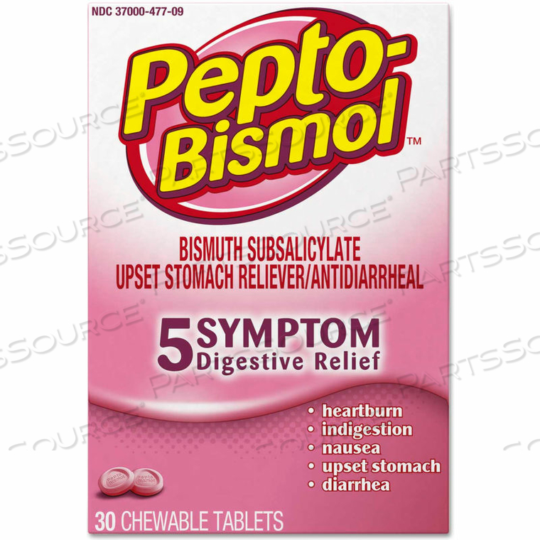 CHEWABLE TABLETS, ORIGINAL FLAVOR, 30/BOX, 24 BOX/CARTON by Pepto-Bismol