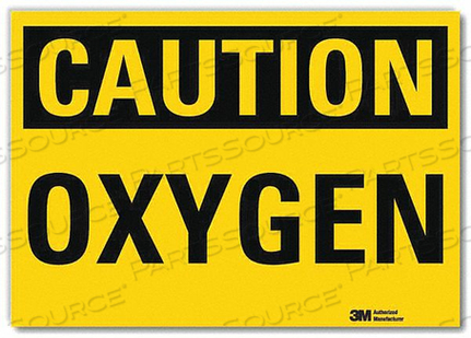 SAFETY SIGN OXYGEN BLACK/YELLOW 14 IN W by Lyle Signs Inc.