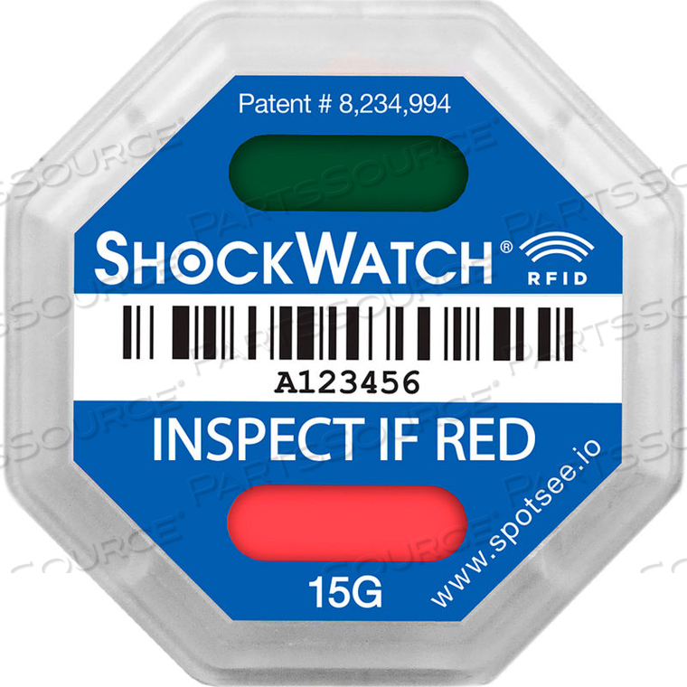 SPOTSEE RFID IMPACT INDICATORS, 15G RANGE, BLUE, 100/BOX by Shockwatch Inc