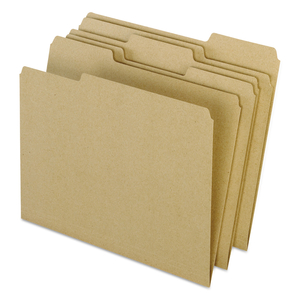 EARTHWISE BY PENDAFLEX 100% RECYCLED COLORED FILE FOLDERS, 1/3-CUT TABS: ASSORTED, LETTER, 0.5" EXPANSION, BROWN, 100/BOX by Esselte Pendaflex Corp.