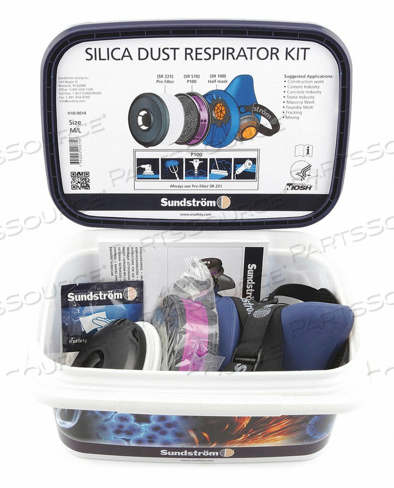 HALF MASK RESPIRATOR KIT M/L BLUE by Sundstrom Safety