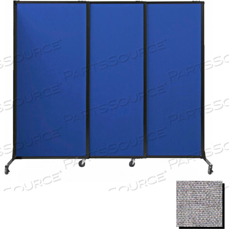 PORTABLE ACOUSTICAL PARTITION PANELS, SLIDING PANELS, 80"X7' FABRIC, WITH CASTERS, CLOUD GRAY by Versare Solutions, Inc. PORTABLE ACOUSTICAL PARTITION PANELS, SLIDING PANELS, 80"X7' FABRIC, WITH CASTERS, CLOUD GRAY by Versare Solutions, Inc.